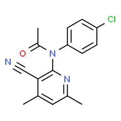ChemSpider 2D Image | N-(4-Chlorophenyl)-N-(3-cyano-4,6-dimethyl-2-pyridinyl)acetamide | C16H14ClN3O
