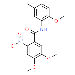 ChemSpider 2D Image | 4,5-Dimethoxy-N-(2-methoxy-5-methylphenyl)-2-nitrobenzamide | C17H18N2O6