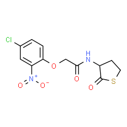 ChemSpider 2D Image | 2-(4-Chloro-2-nitrophenoxy)-N-(2-oxotetrahydro-3-thiophenyl)acetamide | C12H11ClN2O5S