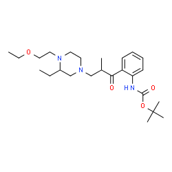 ChemSpider 2D Image | 2-Methyl-2-propanyl (2-{3-[4-(2-ethoxyethyl)-3-ethyl-1-piperazinyl]-2-methylpropanoyl}phenyl)carbamate | C25H41N3O4