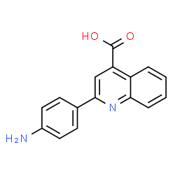 ChemSpider 2D Image | 2-(4-Aminophenyl)-4-quinolinecarboxylic acid | C16H12N2O2