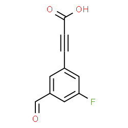 ChemSpider 2D Image | 3-(3-Fluoro-5-formylphenyl)-2-propynoic acid | C10H5FO3