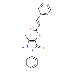 ChemSpider 2D Image | (2E)-N-(1,5-Dimethyl-3-oxo-2-phenyl-2,3-dihydro-1H-pyrazol-4-yl)-3-phenylacrylamide | C20H19N3O2