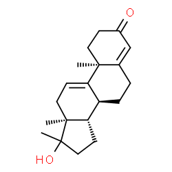 ChemSpider 2D Image | 17-Hydroxy-17-methylandrosta-4,9(11)-dien-3-one | C20H28O2