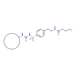 ChemSpider 2D Image | N-(2-{4-[(Cyclododecylcarbamoyl)sulfamoyl]phenyl}ethyl)pentanamide | C26H43N3O4S