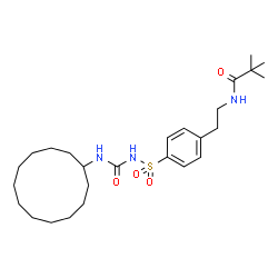 ChemSpider 2D Image | N-(2-{4-[(Cyclododecylcarbamoyl)sulfamoyl]phenyl}ethyl)-2,2-dimethylpropanamide | C26H43N3O4S
