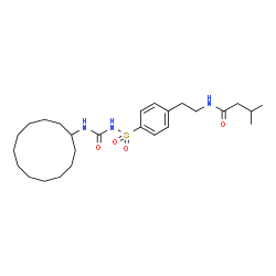 ChemSpider 2D Image | N-(2-{4-[(Cyclododecylcarbamoyl)sulfamoyl]phenyl}ethyl)-3-methylbutanamide | C26H43N3O4S