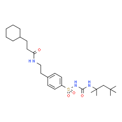 ChemSpider 2D Image | 3-Cyclohexyl-N-[2-(4-{[(2,4,4-trimethyl-2-pentanyl)carbamoyl]sulfamoyl}phenyl)ethyl]propanamide | C26H43N3O4S