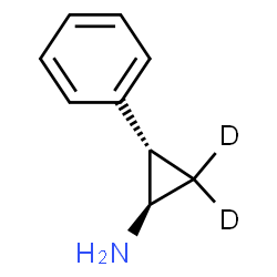 ChemSpider 2D Image | (1R,2S)-2-Phenyl(3,3-~2~H_2_)cyclopropanamine | C9H9D2N