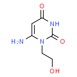 ChemSpider 2D Image | 6-Amino-1-(2-hydroxyethyl)-2,4(1H,3H)-pyrimidinedione | C6H9N3O3