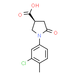ChemSpider 2D Image | (3S)-1-(3-Chloro-4-methylphenyl)-5-oxo-3-pyrrolidinecarboxylic acid | C12H12ClNO3