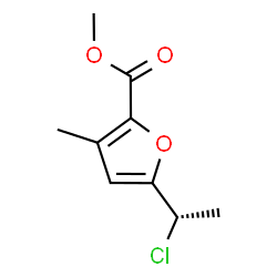 ChemSpider 2D Image | Methyl 5-[(1S)-1-chloroethyl]-3-methyl-2-furoate | C9H11ClO3