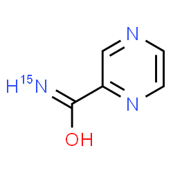 ChemSpider 2D Image | 2-Pyrazine(~15~N)carboximidic acid | C5H5N215NO