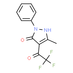 ChemSpider 2D Image | 3-methyl-1-phenyl-4-trifluoroacetyl-5-pyrazolone | C12H9F3N2O2