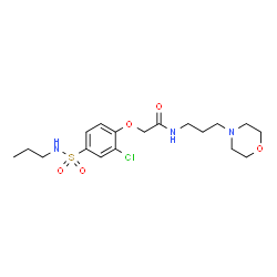 ChemSpider 2D Image | 2-[2-Chloro-4-(propylsulfamoyl)phenoxy]-N-[3-(4-morpholinyl)propyl]acetamide | C18H28ClN3O5S