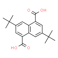 ChemSpider 2D Image | 3,7-Bis(2-methyl-2-propanyl)-1,5-naphthalenedicarboxylic acid | C20H24O4