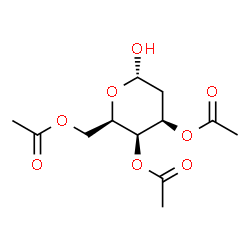 ChemSpider 2D Image | 3,4,6-Tri-O-acetyl-2-deoxy-alpha-D-lyxo-hexopyranose | C12H18O8