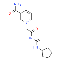 ChemSpider 2D Image | 3-Carbamoyl-1-{2-[(cyclopentylcarbamoyl)amino]-2-oxoethyl}pyridinium | C14H19N4O3