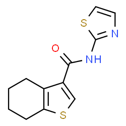 ChemSpider 2D Image | N-(1,3-Thiazol-2-yl)-4,5,6,7-tetrahydro-1-benzothiophene-3-carboxamide | C12H12N2OS2
