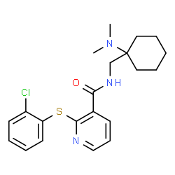 ChemSpider 2D Image | 2-[(2-Chlorophenyl)sulfanyl]-N-{[1-(dimethylamino)cyclohexyl]methyl}nicotinamide | C21H26ClN3OS
