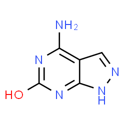 ChemSpider 2D Image | 4-Amino-2H-pyrazolo[3,4-d]pyrimidin-6-ol | C5H5N5O