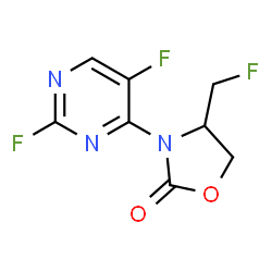 ChemSpider 2D Image | 3-(2,5-Difluoro-4-pyrimidinyl)-4-(fluoromethyl)-1,3-oxazolidin-2-one | C8H6F3N3O2