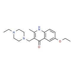 ChemSpider 2D Image | 6-Ethoxy-3-[(4-ethylpiperazin-1-yl)methyl]-2-methylquinolin-4-ol | C19H27N3O2