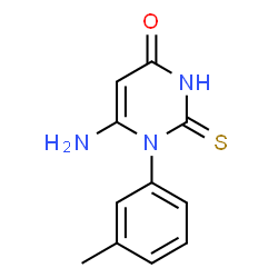 ChemSpider 2D Image | 6-AMINO-1-(3-METHYLPHENYL)-2-SULFANYLIDENE-3H-PYRIMIDIN-4-ONE | C11H11N3OS