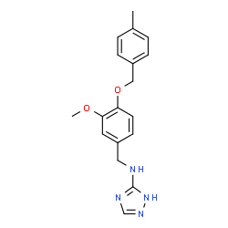 ChemSpider 2D Image | N-{3-Methoxy-4-[(4-methylbenzyl)oxy]benzyl}-1H-1,2,4-triazol-5-amine | C18H20N4O2