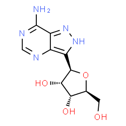 ChemSpider 2D Image | (5R)-5-(7-Amino-2H-pyrazolo[4,3-d]pyrimidin-3-yl)-2,5-anhydro-D-ribitol | C10H13N5O4