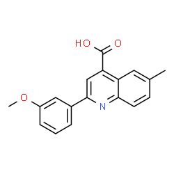 ChemSpider 2D Image | 2-(3-Methoxyphenyl)-6-methyl-4-quinolinecarboxylic acid | C18H15NO3