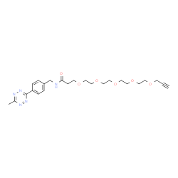 ChemSpider 2D Image | N-[4-(6-Methyl-1,2,4,5-tetrazin-3-yl)benzyl]-4,7,10,13,16-pentaoxanonadec-18-yn-1-amide | C24H33N5O6