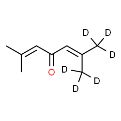 ChemSpider 2D Image | 6-Methyl-2-(~2~H_3_)methyl(1,1,1-~2~H_3_)-2,5-heptadien-4-one | C9H8D6O