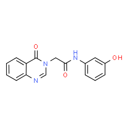 ChemSpider 2D Image | N-(3-Hydroxyphenyl)-2-(4-oxo-3(4H)-quinazolinyl)acetamide | C16H13N3O3