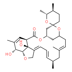 ChemSpider 2D Image | (1'R,2R,4'S,5S,6R,10'E,13'R,14'E,16'E,20'R,21'R,24'S)-21',24'-Dihydroxy-5,6,11',13',22'-pentamethyl-3,4,5,6-tetrahydro-2'H-spiro[pyran-2,6'-[3,7,19]trioxatetracyclo[15.6.1.1~4,8~.0~20,24~]pentacosa[10
,14,16,22]tetraen]-2'-one | C31H44O7