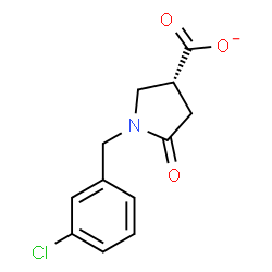 ChemSpider 2D Image | (3R)-1-(3-Chlorobenzyl)-5-oxo-3-pyrrolidinecarboxylate | C12H11ClNO3