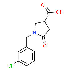 ChemSpider 2D Image | (3R)-1-(3-Chlorobenzyl)-5-oxo-3-pyrrolidinecarboxylic acid | C12H12ClNO3