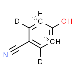 ChemSpider 2D Image | 4-Hydroxy(3,5-~13~C_2_,2,6-~2~H_2_)benzonitrile | C513C2H3D2NO