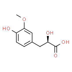 ChemSpider 2D Image | (2R)-2-Hydroxy-3-(4-hydroxy-3-methoxyphenyl)propanoic acid | C10H12O5