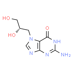 ChemSpider 2D Image | 2-Amino-7-[(2S)-2,3-dihydroxypropyl]-1,7-dihydro-6H-purin-6-one | C8H11N5O3