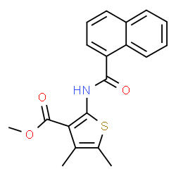 ChemSpider 2D Image | Methyl 4,5-dimethyl-2-(1-naphthoylamino)-3-thiophenecarboxylate | C19H17NO3S