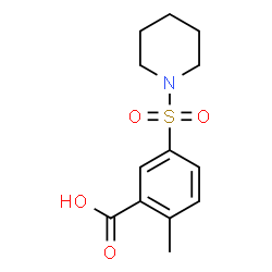 ChemSpider 2D Image | 2-Methyl-5-(1-piperidinylsulfonyl)benzoic acid | C13H17NO4S