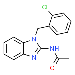 ChemSpider 2D Image | N-[1-(2-Chlorobenzyl)-1H-benzimidazol-2-yl]acetamide | C16H14ClN3O