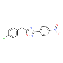 ChemSpider 2D Image | 5-(4-Chlorobenzyl)-3-(4-nitrophenyl)-1,2,4-oxadiazole | C15H10ClN3O3