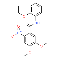 ChemSpider 2D Image | N-(2-Ethoxyphenyl)-4,5-dimethoxy-2-nitrobenzamide | C17H18N2O6