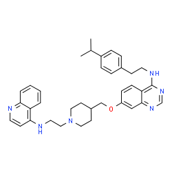 ChemSpider 2D Image | N-[2-(4-Isopropylphenyl)ethyl]-7-({1-[2-(4-quinolinylamino)ethyl]-4-piperidinyl}methoxy)-4-quinazolinamine | C36H42N6O
