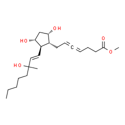 ChemSpider 2D Image | Methyl (9alpha,11alpha,13E)-9,11,15-trihydroxy-15-methylprosta-4,5,13-trien-1-oate | C22H36O5