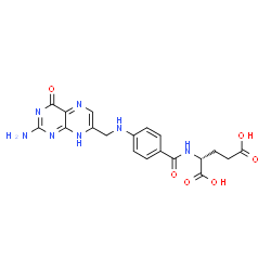 ChemSpider 2D Image | N-(4-{[(2-Amino-4-oxo-4,8-dihydro-7-pteridinyl)methyl]amino}benzoyl)-D-glutamic acid | C19H19N7O6