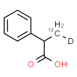 ChemSpider 2D Image | 2-Phenyl(3-~13~C,3-~2~H_1_)propanoic acid | C813CH9DO2