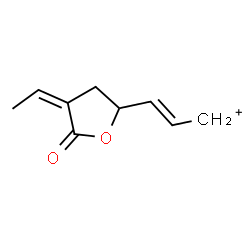 ChemSpider 2D Image | (2E)-3-[(4Z)-4-Ethylidene-5-oxotetrahydro-2-furanyl]-2-propen-1-ylium | C9H11O2